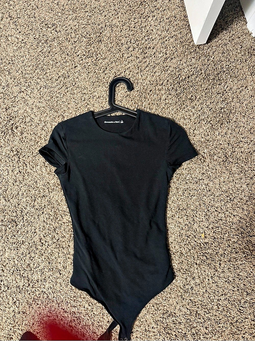 Abercrombie & Fitch Short-Sleeve Cotton-Blend Seamless Fabric Crew Bodysuit